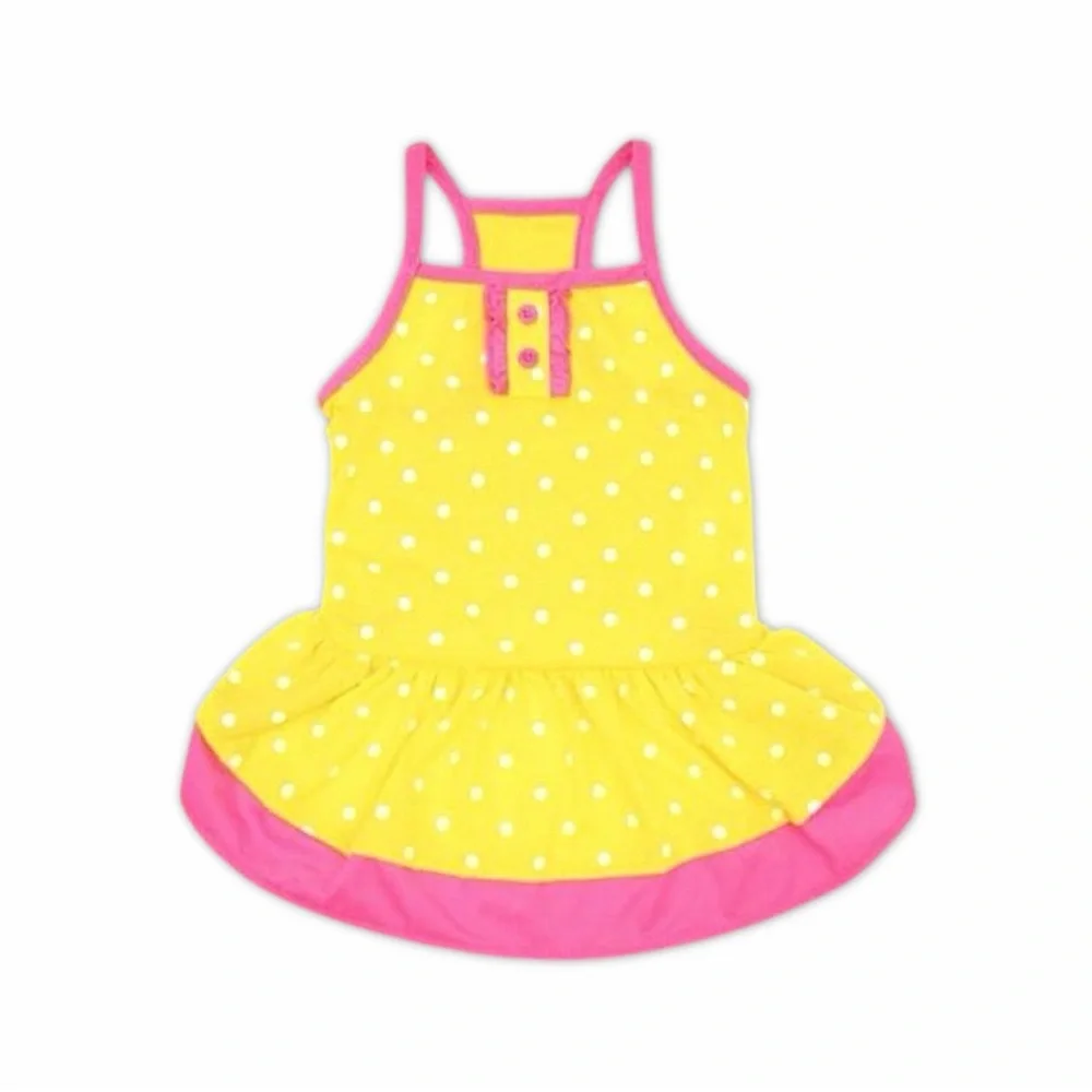 Vibrant Life Yellow Polka Dot Dog Dress